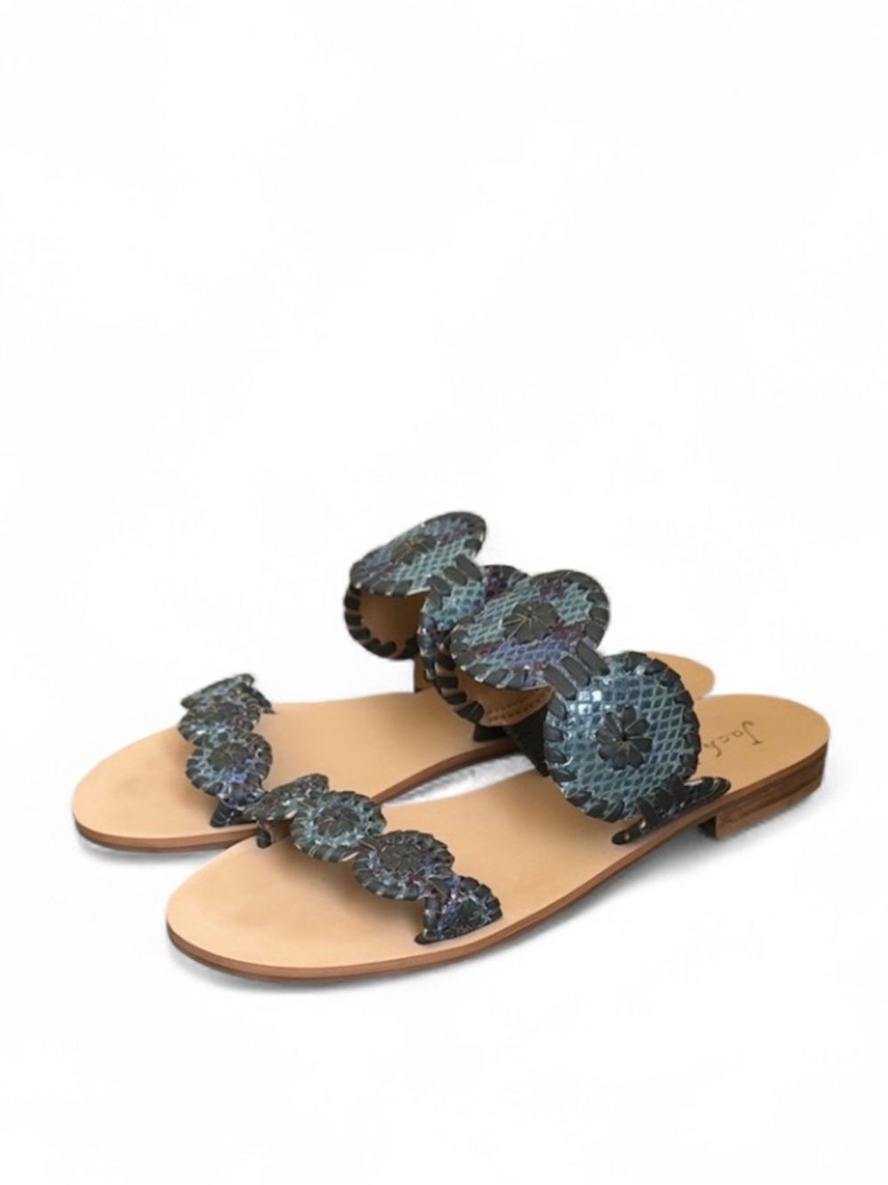 Jack Rogers Lauren Blue Slide Sandals sz 6